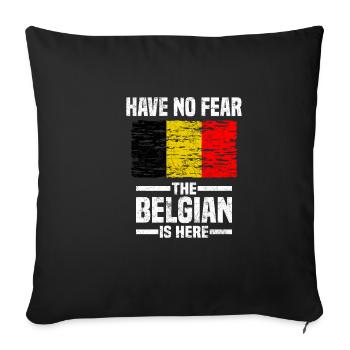 Belgium - Sofa pillowcase 17,3'' x 17,3'' (45 x 45 cm) - black - Front