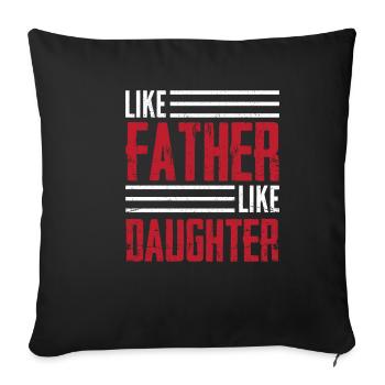Father-daughter tandem - Sofa pillowcase 17,3'' x 17,3'' (45 x 45 cm) - black - Front