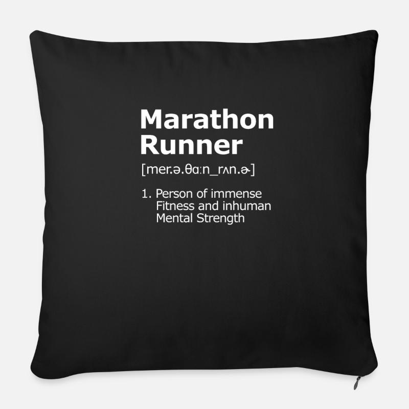 Marathon Runner Description Ausdauer Läufer - Sofakissenbezug 45 x 45 cm - Schwarz