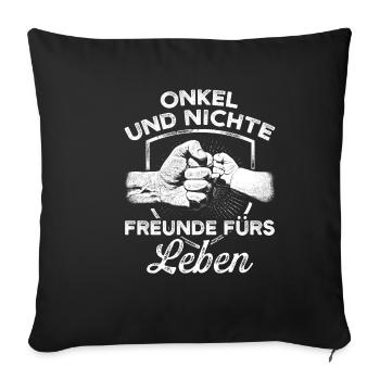 ONCLE AND NIGHT amis pour la vie - Housse de coussin décorative 45 x 45 cm - noir - Devant