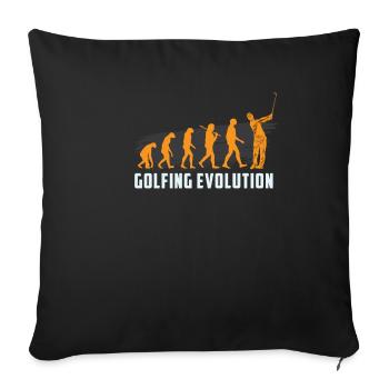 GOLFING EVOLUTION Golfer Golf Motiv - Sofakissenbezug 45 x 45 cm - Schwarz - Vorne