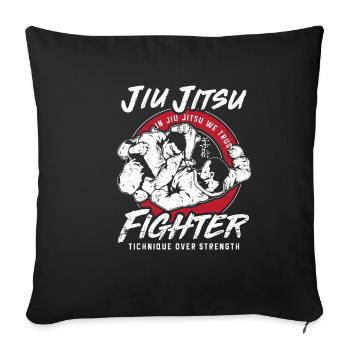 Combattants Jui Jitsu - Housse de coussin décorative 45 x 45 cm - noir - Devant