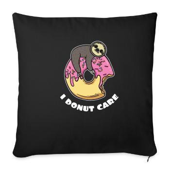 Faultier Donut I Donut Care Comic Lustig Geschenk - Sofakissenbezug 45 x 45 cm - Schwarz - Vorne