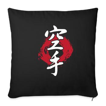 Karate-Kämpfer-Geschenk - Sofakissenbezug 45 x 45 cm - Schwarz - Vorne