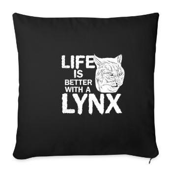 Luchs Leben Tier - Sofakissenbezug 45 x 45 cm - Schwarz - Vorne