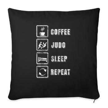 combattants de judo de routine - Housse de coussin décorative 45 x 45 cm - noir - Devant
