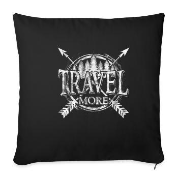 plus de voyages - Housse de coussin décorative 45 x 45 cm - noir - Devant