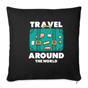 Travel World Traveler Explorer - Sofa pillowcase 17,3'' x 17,3'' (45 x 45 cm) - black - Front