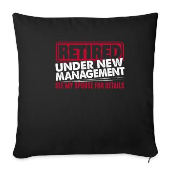 Retired Retired Retired pensioner pension - Sofa pillowcase 17,3'' x 17,3'' (45 x 45 cm) - black - Front