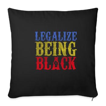 Afrique cadeau Black History Month - Housse de coussin décorative 45 x 45 cm - noir - Devant