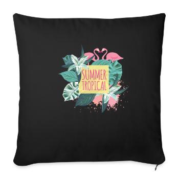 Exotisme d’été - Housse de coussin décorative 45 x 45 cm - noir - Devant