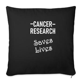 Cancer Research Saves Lives - Sofa pillowcase 17,3'' x 17,3'' (45 x 45 cm) - black - Front