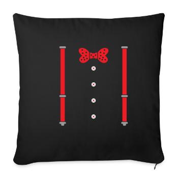 Saint-Valentin cadeau bretelles de mouche - Housse de coussin décorative 45 x 45 cm - noir - Devant