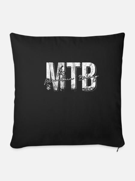 Mountainbike-Wanderung - Sofakissenbezug 45 x 45 cm - Schwarz