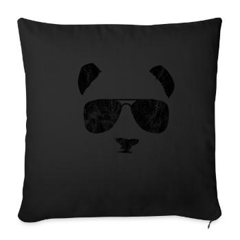 Panda bamboo shades animal - Sofa pillowcase 17,3'' x 17,3'' (45 x 45 cm) - black - Front