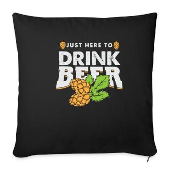 Drinking beer Drinking alcohol - Sofa pillowcase 17,3'' x 17,3'' (45 x 45 cm) - black - Front
