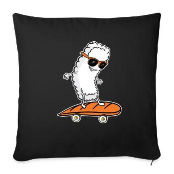 Sushi Funny Gift Skateboard Skater Japan - Housse de coussin décorative 45 x 45 cm - noir - Devant