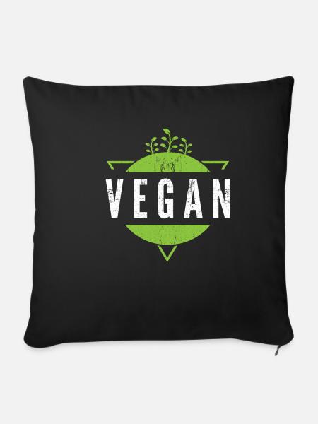Veganes vegetarisches Geschenk - Sofakissenbezug 45 x 45 cm - Schwarz