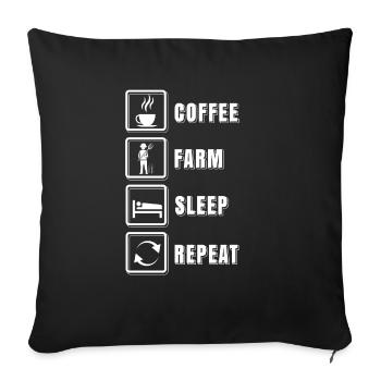Agriculteur café - Housse de coussin décorative 45 x 45 cm - noir - Devant