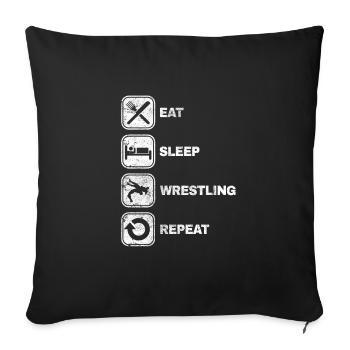 Sonnerie de cadeau de tournoi d'arts martiaux de lutte - Housse de coussin décorative 45 x 45 cm - noir - Devant