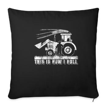 Agriculture tractor farmer - Sofa pillowcase 17,3'' x 17,3'' (45 x 45 cm) - black - Front
