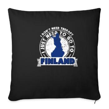 Finlande - Housse de coussin décorative 45 x 45 cm - noir - Devant