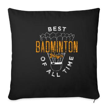 badminton - Housse de coussin décorative 45 x 45 cm - noir - Devant