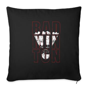 badminton - Housse de coussin décorative 45 x 45 cm - noir - Devant