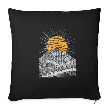 Mountains Sun Mountain Landscape Nature Hiking - Sofa pillowcase 17,3'' x 17,3'' (45 x 45 cm) - black - Front