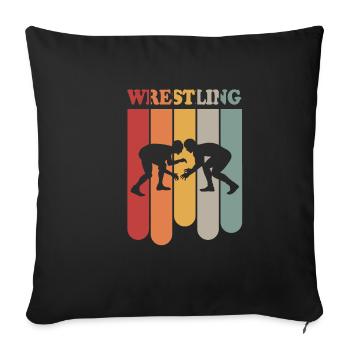Wrestling Wrestling Ringer Gift Fête des Pères - Housse de coussin décorative 45 x 45 cm - noir - Devant