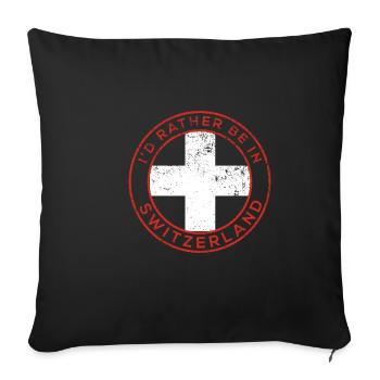 Schweiz - Sofakissenbezug 45 x 45 cm - Schwarz - Vorne