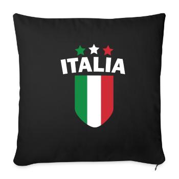 Italie Drapeau Italien Pays Nation Drôle - Housse de coussin décorative 45 x 45 cm - noir - Devant
