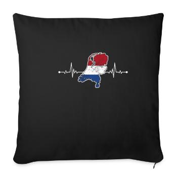 Pays-Bas Hollande - Housse de coussin décorative 45 x 45 cm - noir - Devant