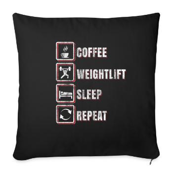 Haltérophilie routine sportive - Housse de coussin décorative 45 x 45 cm - noir - Devant