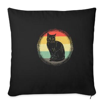 Siamese cat retro - Sofa pillowcase 17,3'' x 17,3'' (45 x 45 cm) - black - Front