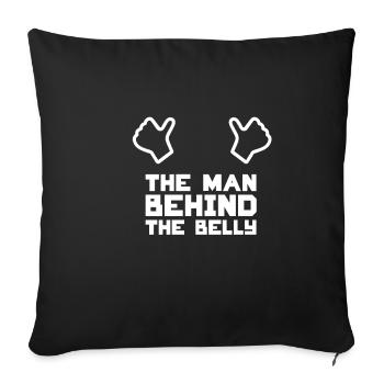 The Man behind the Belly - Sofa pillowcase 17,3'' x 17,3'' (45 x 45 cm) - black - Front