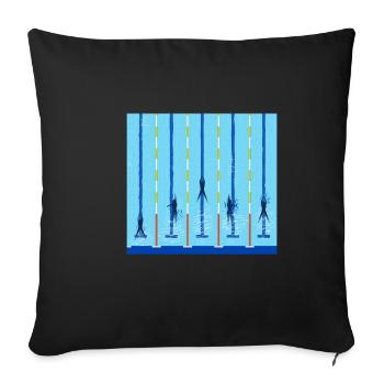Swimming pool Swimming lanes Competition Gift - Sofa pillowcase 17,3'' x 17,3'' (45 x 45 cm) - black - Front