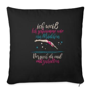 Schwimmerin Sprungbrett Geschenk - Sofakissenbezug 45 x 45 cm - Schwarz - Vorne