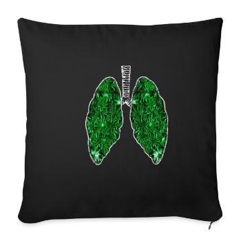 Cannabis Weed Lung Gift Drugs Smoking Niko - Sofa pillowcase 17,3'' x 17,3'' (45 x 45 cm) - black - Front