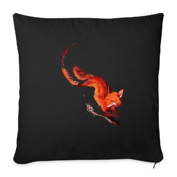 Waldtier Fuchs Zeichnung Natur Abenteuer Tier Jagd - Sofakissenbezug 45 x 45 cm - Schwarz - Vorne
