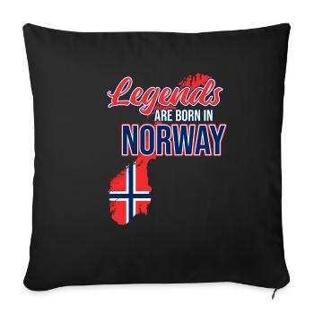 Norwegen - Sofakissenbezug 45 x 45 cm - Schwarz - Vorne