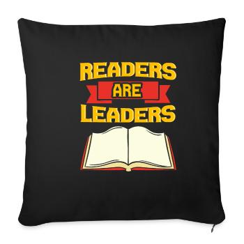 Lesen Bücher Buch Lesezeichen Bücherwurm Geschenk - Sofakissenbezug 45 x 45 cm - Schwarz - Vorne