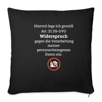 Datenschutz Lustiger Spruch DSGVO Event Foto Jura - Sofakissenbezug 45 x 45 cm - Schwarz - Vorne