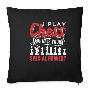 échecs - Housse de coussin décorative 45 x 45 cm - noir - Devant