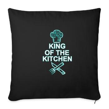 Cadeau du roi de la cuisine Chapeau de chef - Housse de coussin décorative 45 x 45 cm - noir - Devant