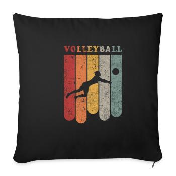 Volley-ball dames équipe club cadeau idée cadeau - Housse de coussin décorative 45 x 45 cm - noir - Devant