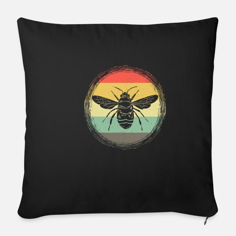 Hummeln Retro Vintage - Sofakissenbezug 45 x 45 cm - Schwarz
