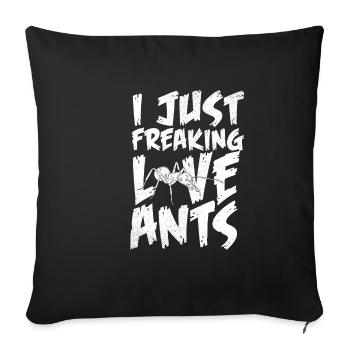 Ants insects love - Sofa pillowcase 17,3'' x 17,3'' (45 x 45 cm) - black - Front