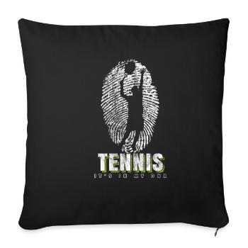 Joueur de tennis DNA - Housse de coussin décorative 45 x 45 cm - noir - Devant