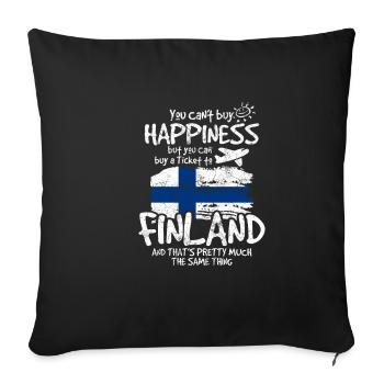 Finland - Sofa pillowcase 17,3'' x 17,3'' (45 x 45 cm) - black - Front